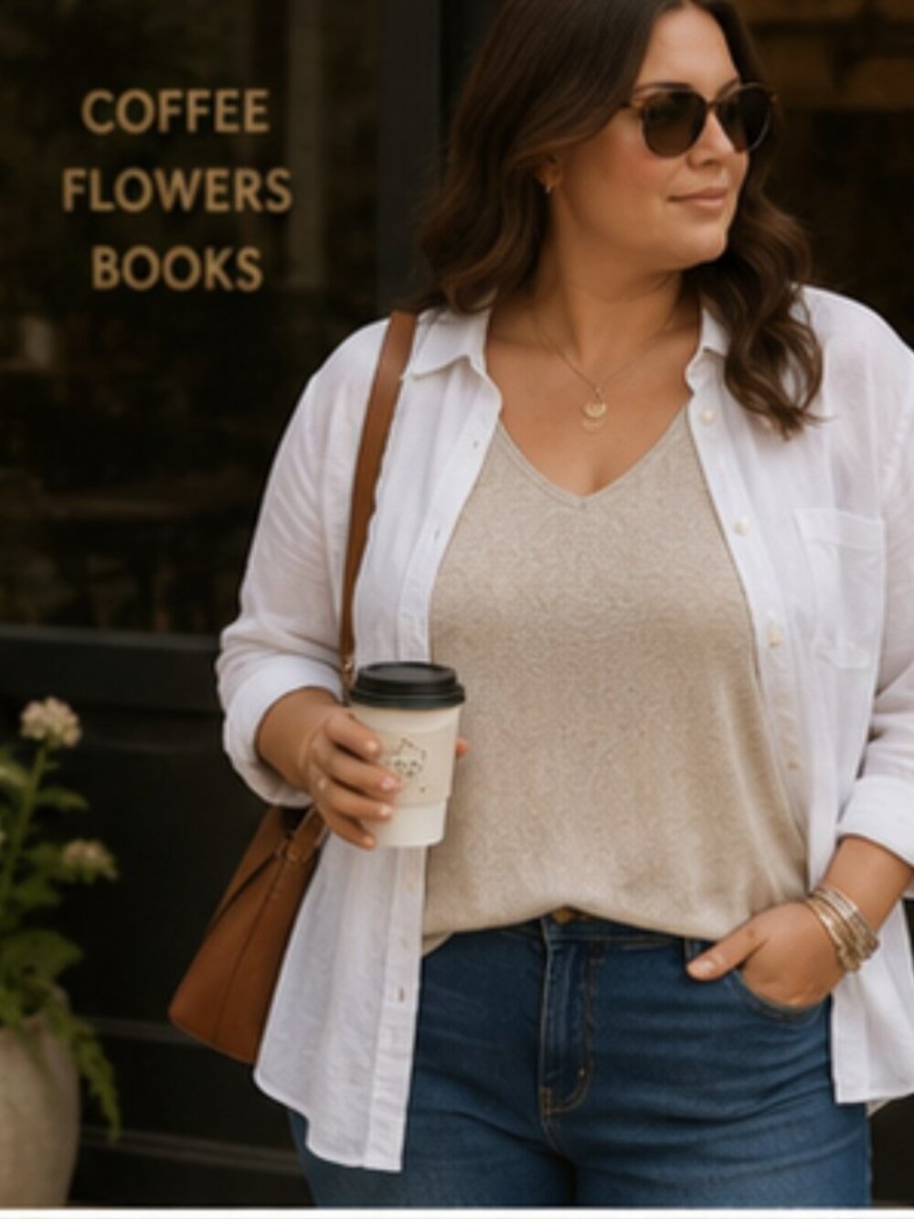 J. Jill Linen-Blend V-Neck Tunic Tank in Light Taupe - Picture 5 of 9
